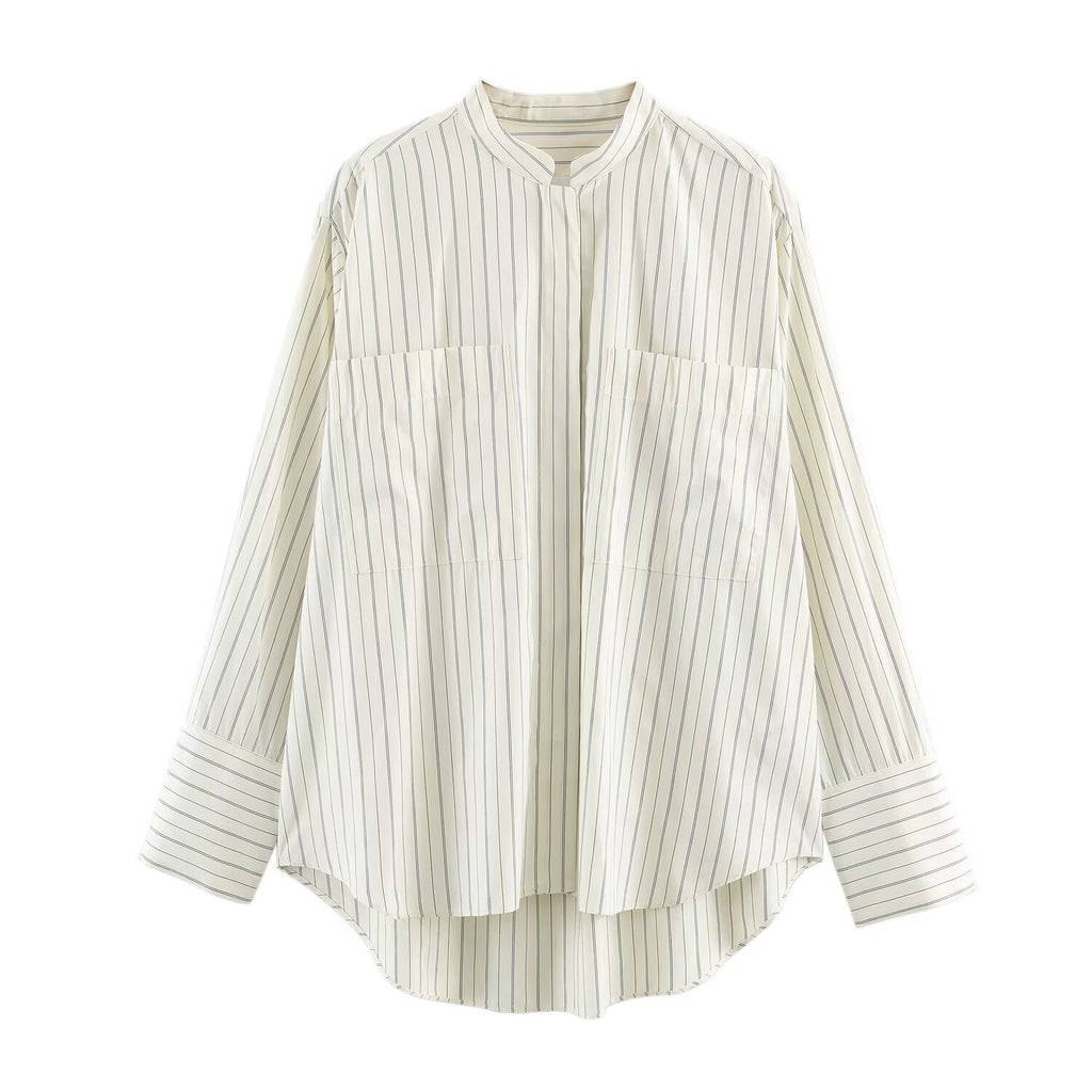Loose striped shirt for women's clothing