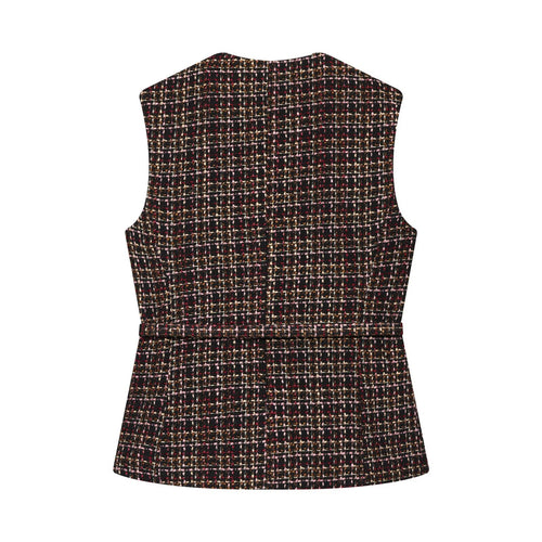 Belt textured vest for women's clothing