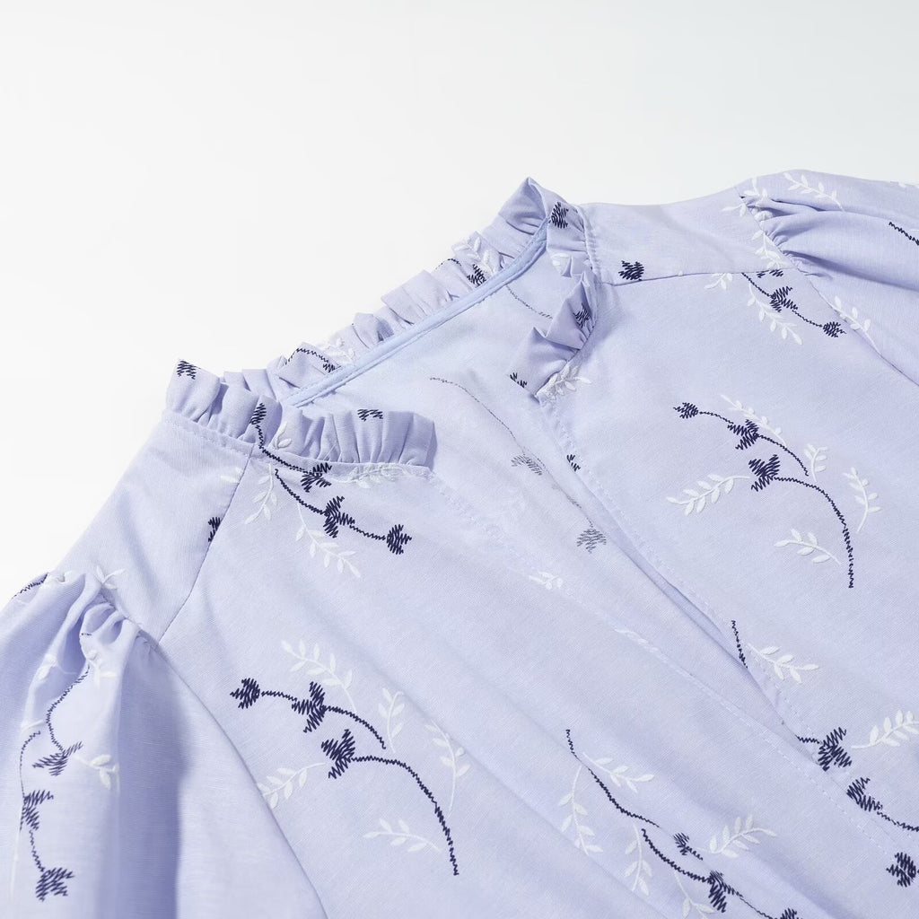 Embroidered printed dress for women's clothing