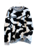 Korean Loose Outer Wear Lazy Style Imitation Mink Down Sweater Woman Winter Oversize Thick Crewneck Knitted Pullovers
