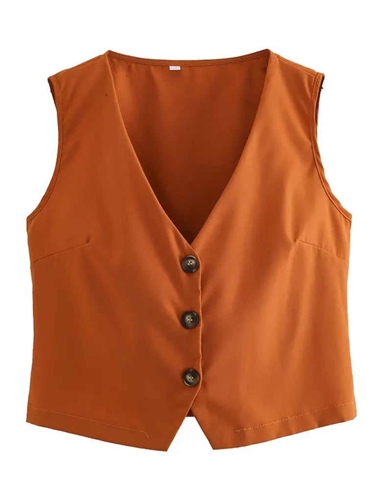 Summer Woman Pant 2 Pieces Sets Female Fashion Single Breasted Vest Tops And High Waists Pants Summer Lady Commute Sets