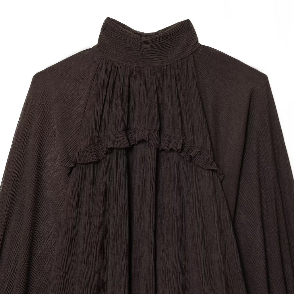 Pleated sweatshirt dress for women's clothing