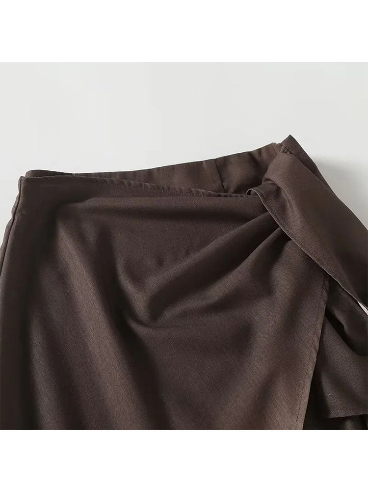 Woman High Waist Knotted Long Skirts For Women Boho Summer Midi Skirt Vintage Holiday Women's Skirts