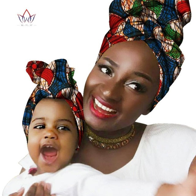 Multi-color Headwear Headband Bazin Head Decorations Wrap Tie Scarf African Scarf For Woman And Children
