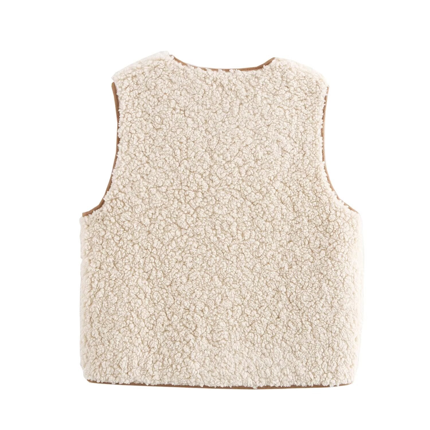 Versatile lambskin vest for women's clothing
