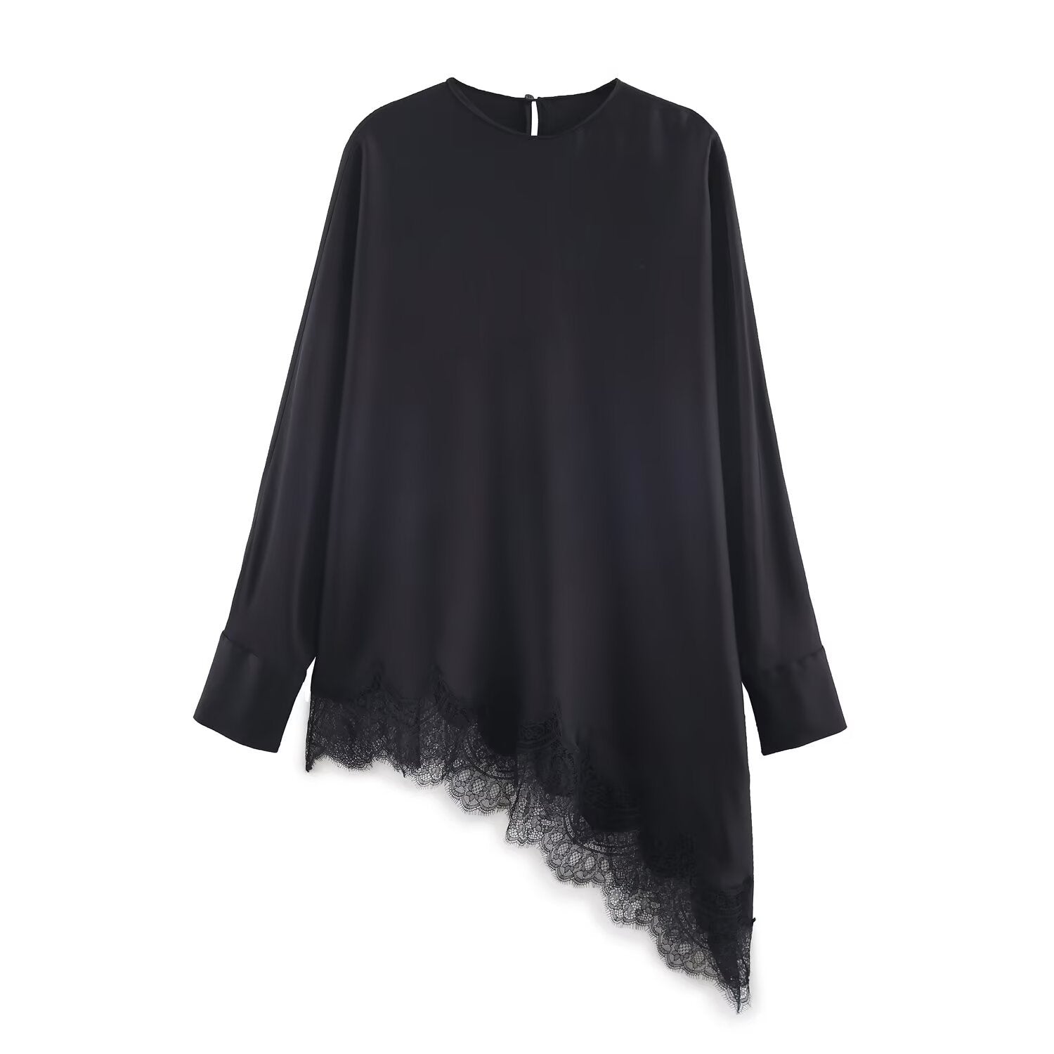 Asymmetric lace shirt women's clothing