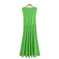 Dresses For Women Fashion Knitted Elastic High Saturation Tight Midi Dress Female Casual Chic And Elegant Woman Dress