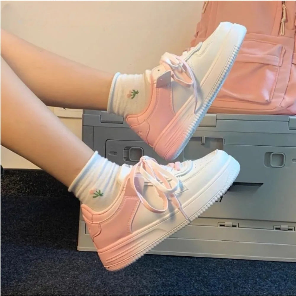 Tennis Sneakers Woman Spring Autumn Sports Board Shoes Fashion Comfort Colorful Casual Academy Style Little White Shoes Female