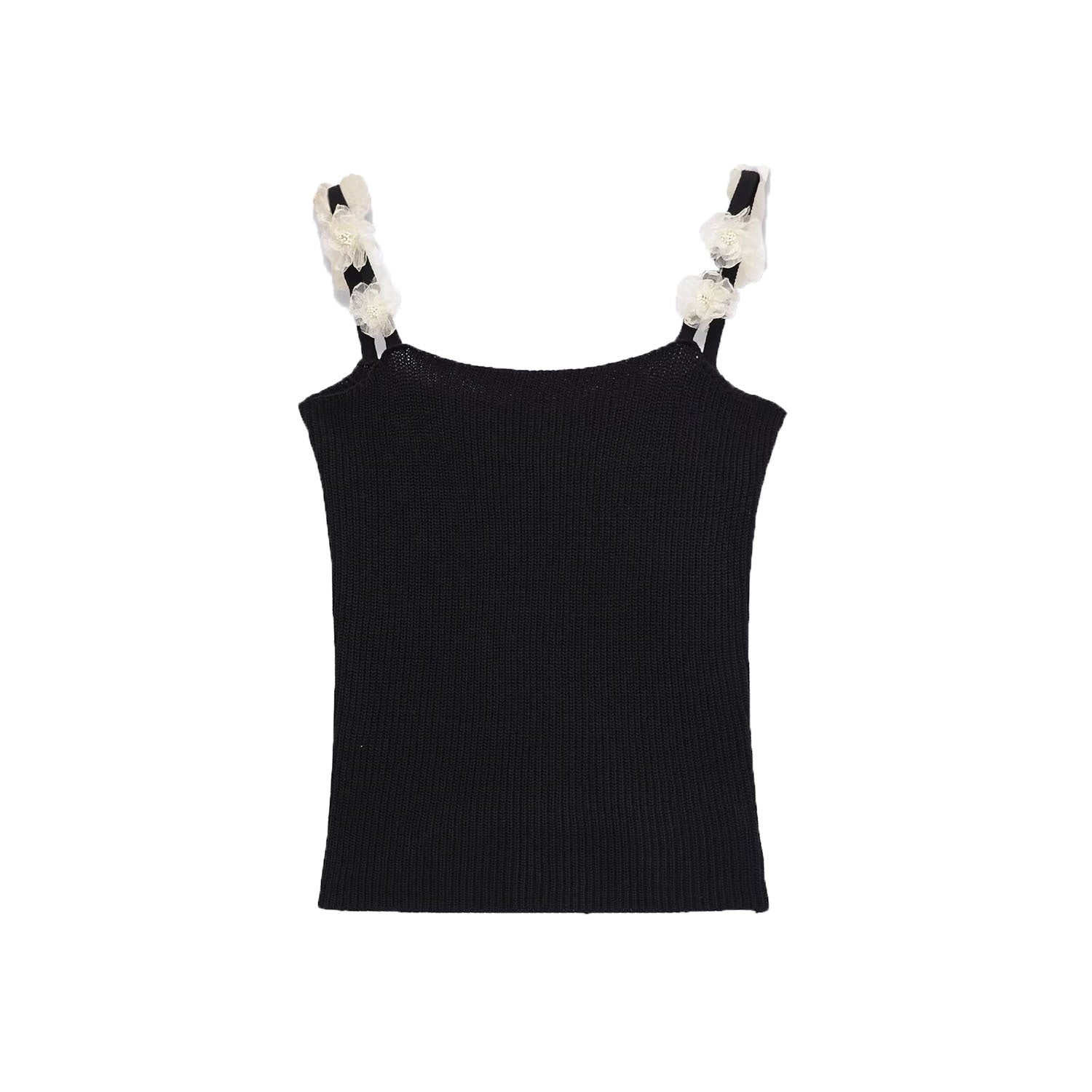 Flower knitted top for women's clothing