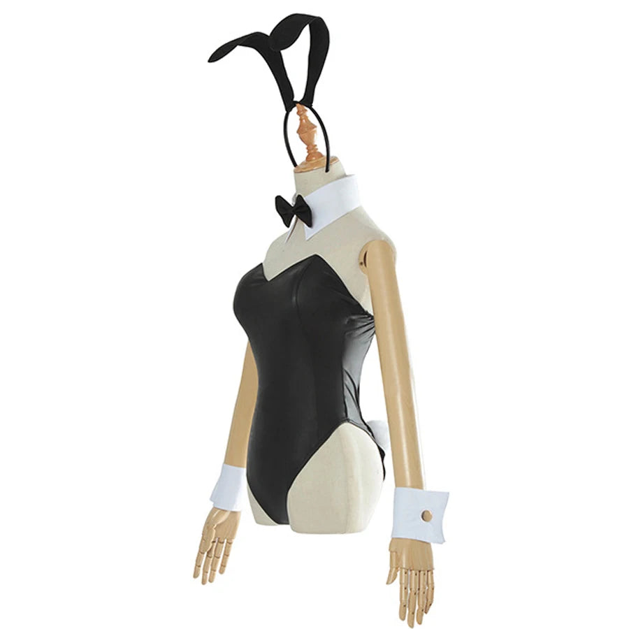 Sexy Bunny Girl Cosplay Bodysuit Sakurajima Mai Bunny Girl Senpai Cosplay Costume Jumpsuit Faux Leather Woman Rabbit Costumes