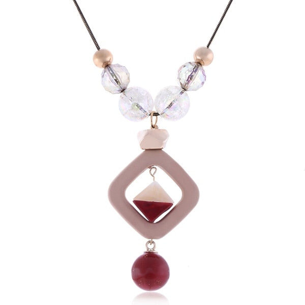 Women's Sweater Long Necklace for Women Acrylic Beads Necklaces & Pendants New Fashion Jewelry for Gifts to a Woman