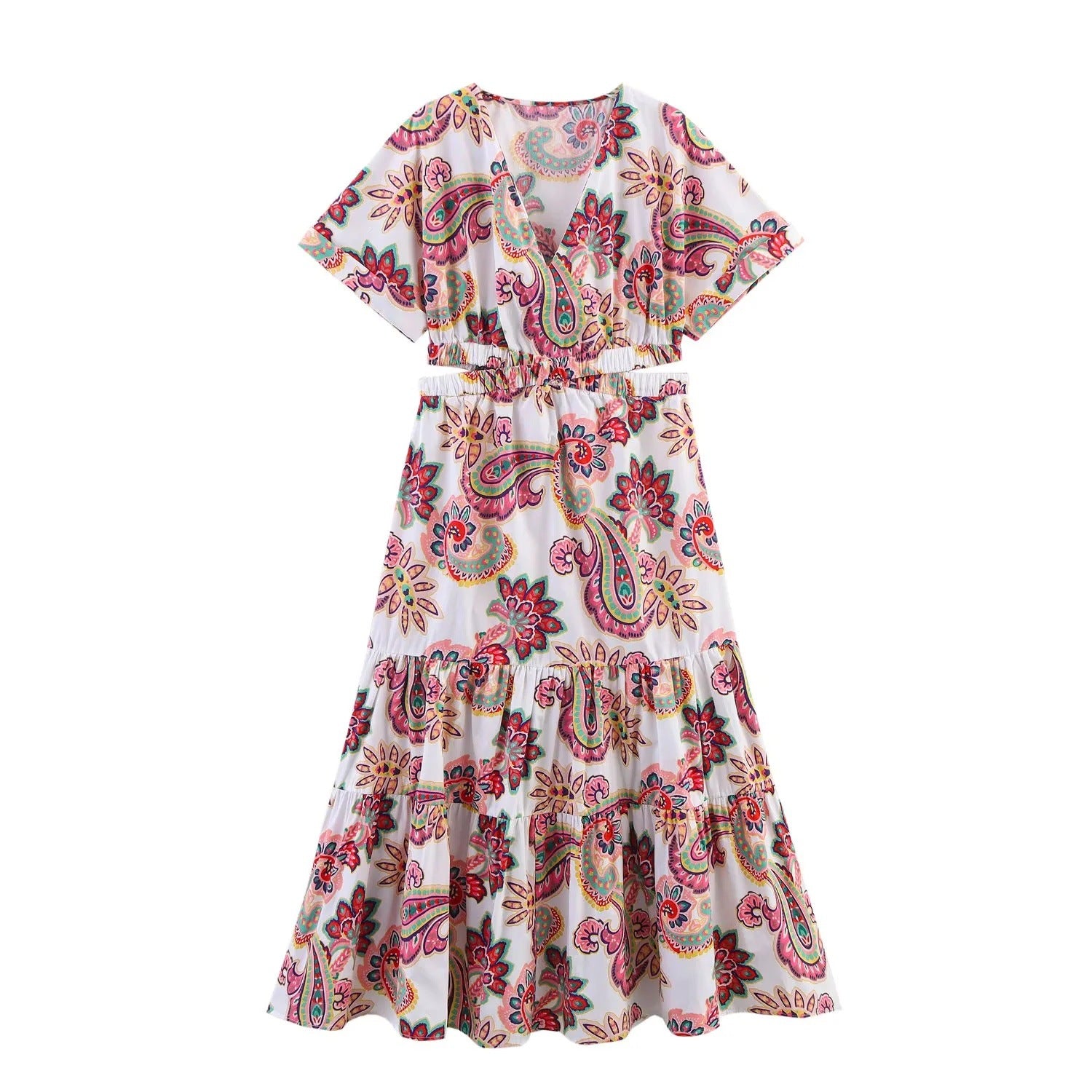 Women's Clothing Slit Printed Dress