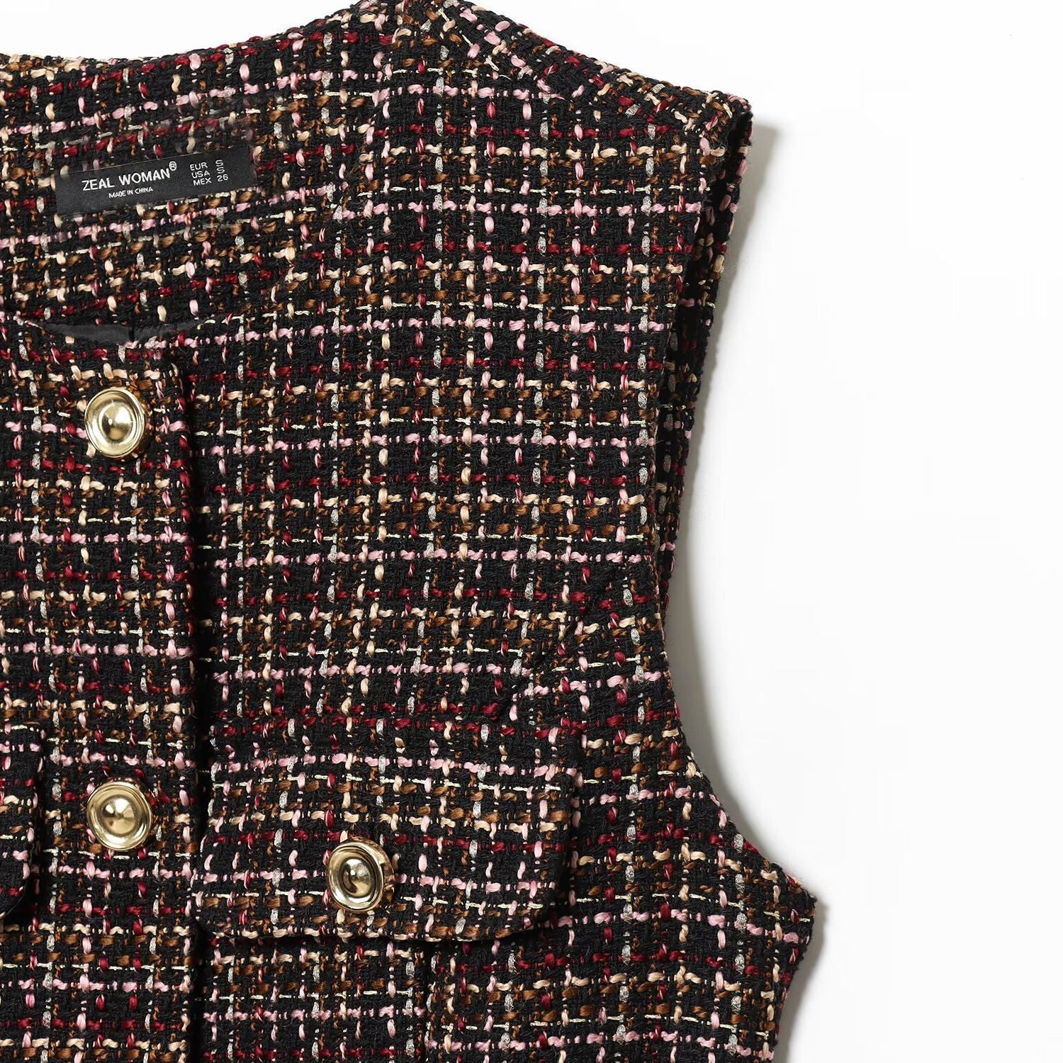 Belt textured vest for women's clothing