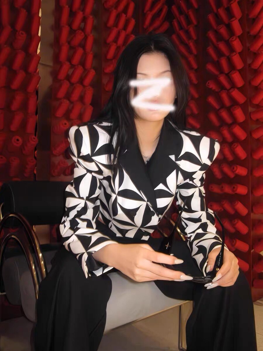 OFF designer gothic streetwear chic Geometric  print blazer coats for women autumn spring runway traf abrigo mujer jacket woman