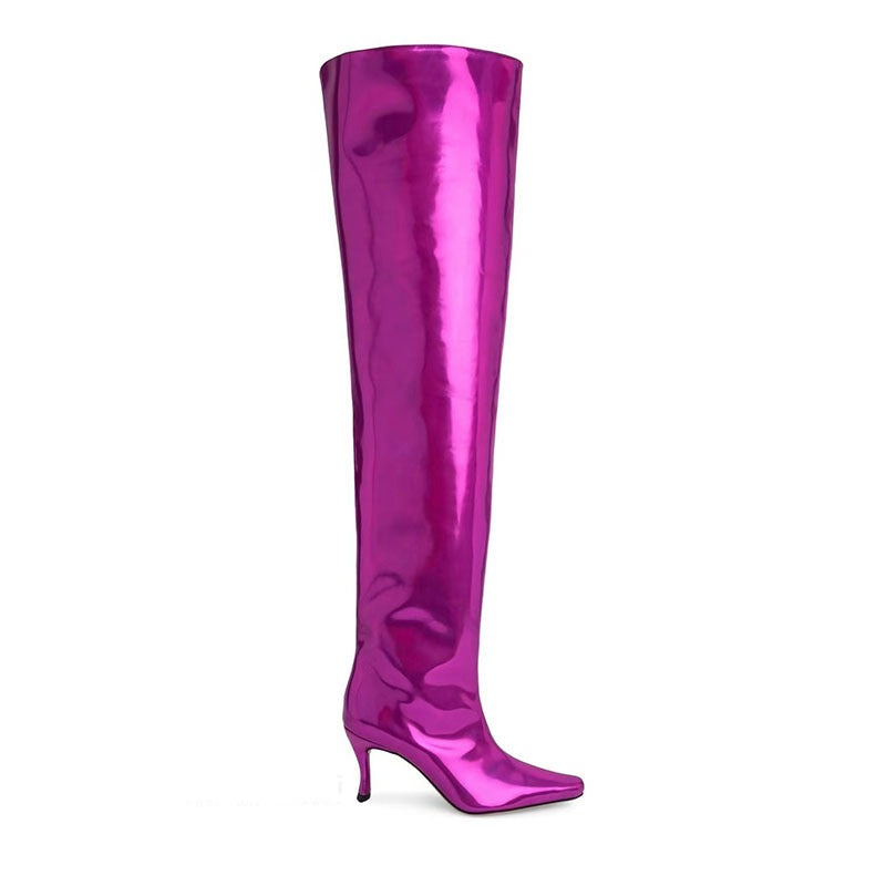 Pointed Toe High Heels Boots Women High Knee Boots Shoes Woman